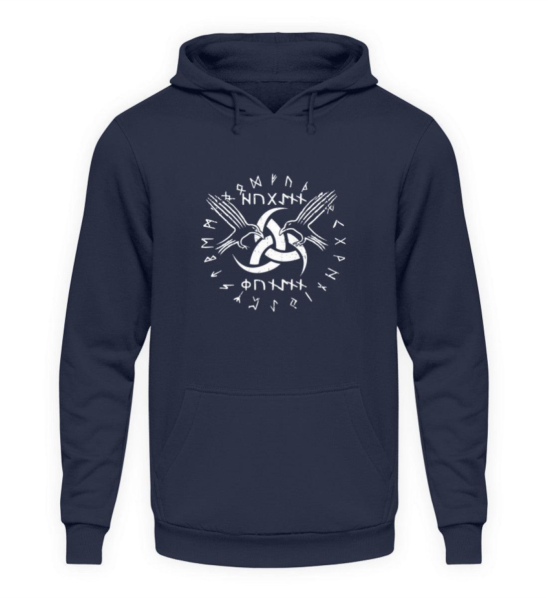 Wikinger-Hoodie "Odins Boten" - Huginn und Muninn mit Gjallarhorn - Nordic Viking Wear