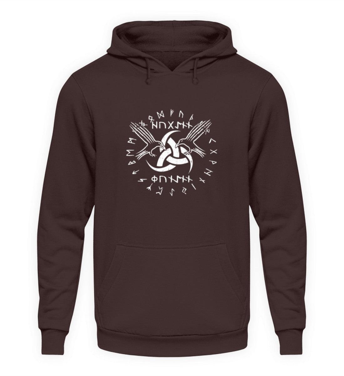 Wikinger-Hoodie "Odins Boten" - Huginn und Muninn mit Gjallarhorn - Nordic Viking Wear