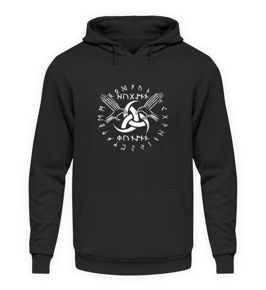 Wikinger-Hoodie "Odins Boten" - Huginn und Muninn mit Gjallarhorn - Nordic Viking Wear