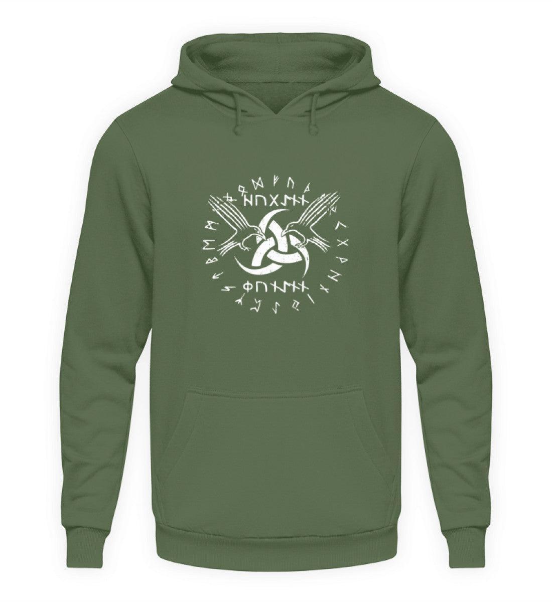 Wikinger-Hoodie "Odins Boten" - Huginn und Muninn mit Gjallarhorn - Nordic Viking Wear