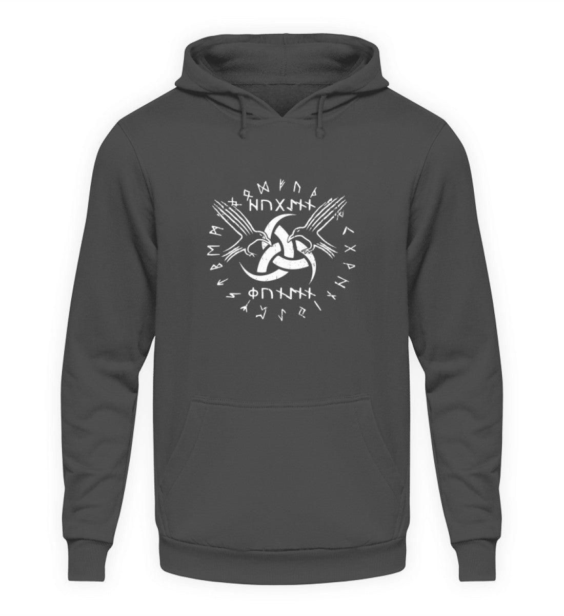 Wikinger-Hoodie "Odins Boten" - Huginn und Muninn mit Gjallarhorn - Nordic Viking Wear
