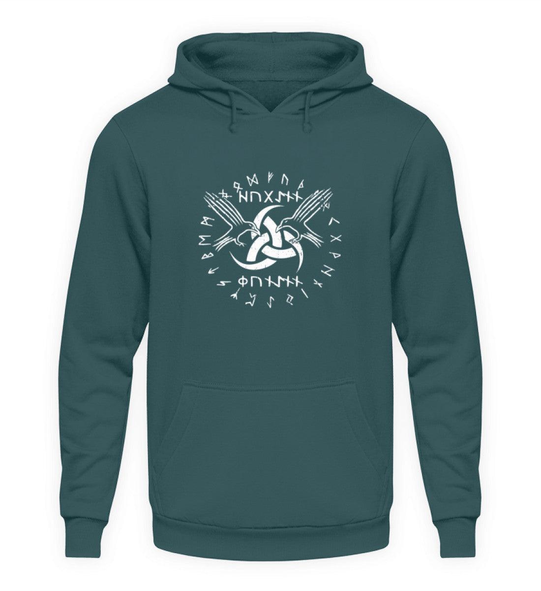 Wikinger-Hoodie "Odins Boten" - Huginn und Muninn mit Gjallarhorn - Nordic Viking Wear
