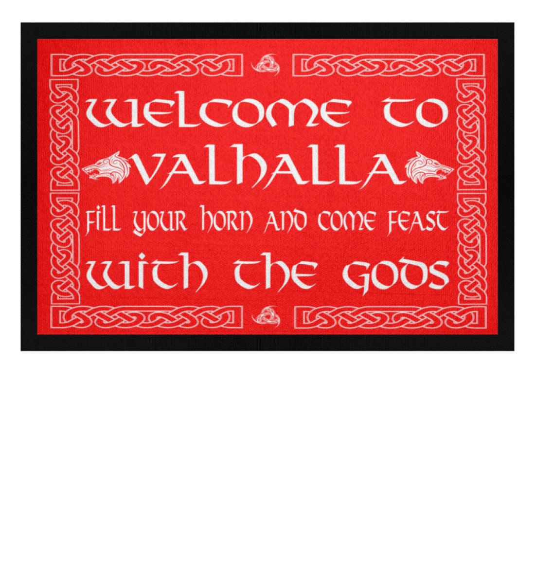 Willkommen in Valhalla - Wikinger Fußmatte für dein Zuhause - Fußmatte mit Gummirand - Nordic Viking Wear