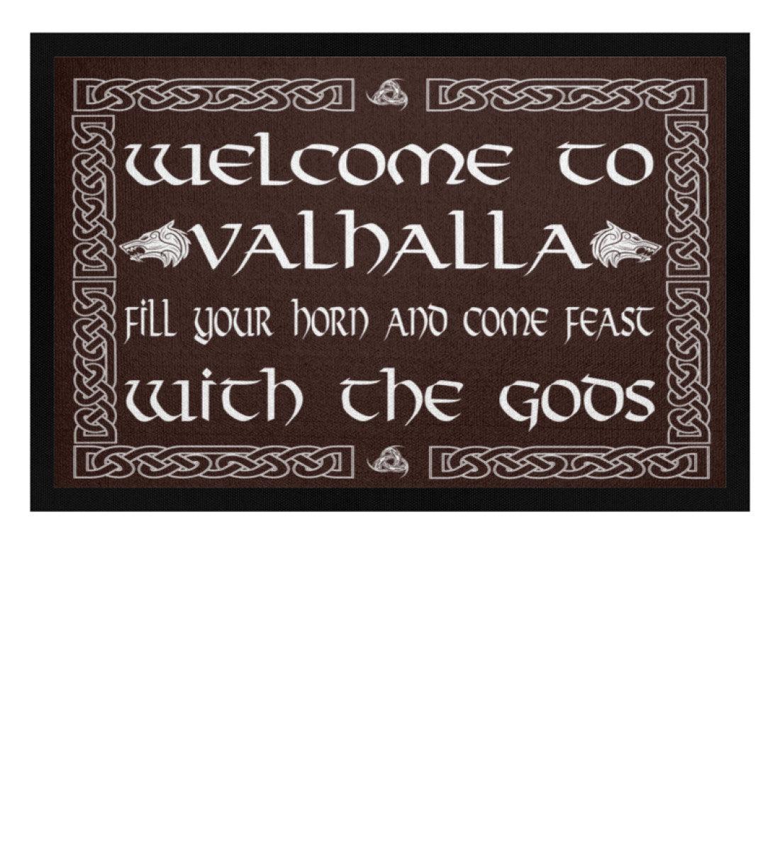 Willkommen in Valhalla - Wikinger Fußmatte für dein Zuhause - Fußmatte mit Gummirand - Nordic Viking Wear