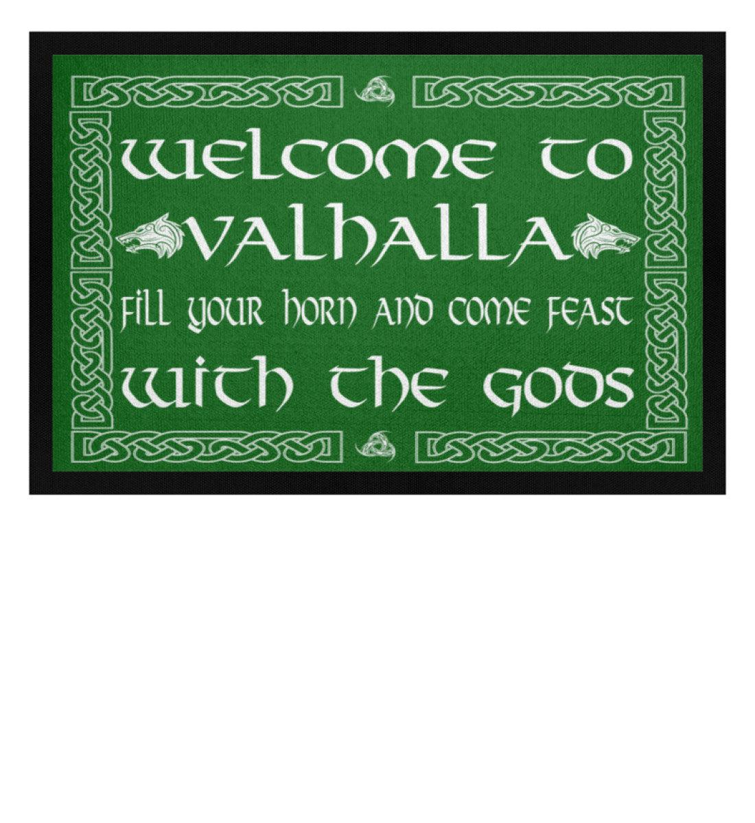 Willkommen in Valhalla - Wikinger Fußmatte für dein Zuhause - Fußmatte mit Gummirand - Nordic Viking Wear