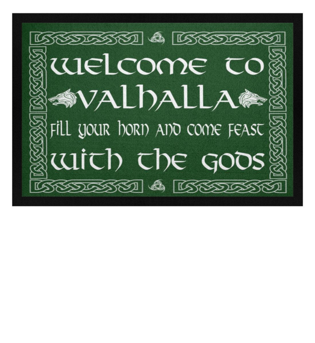 Willkommen in Valhalla - Wikinger Fußmatte für dein Zuhause - Fußmatte mit Gummirand - Nordic Viking Wear