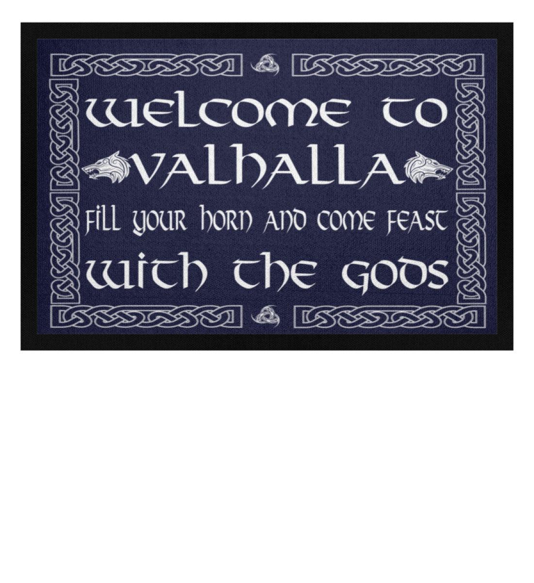 Willkommen in Valhalla - Wikinger Fußmatte für dein Zuhause - Fußmatte mit Gummirand - Nordic Viking Wear
