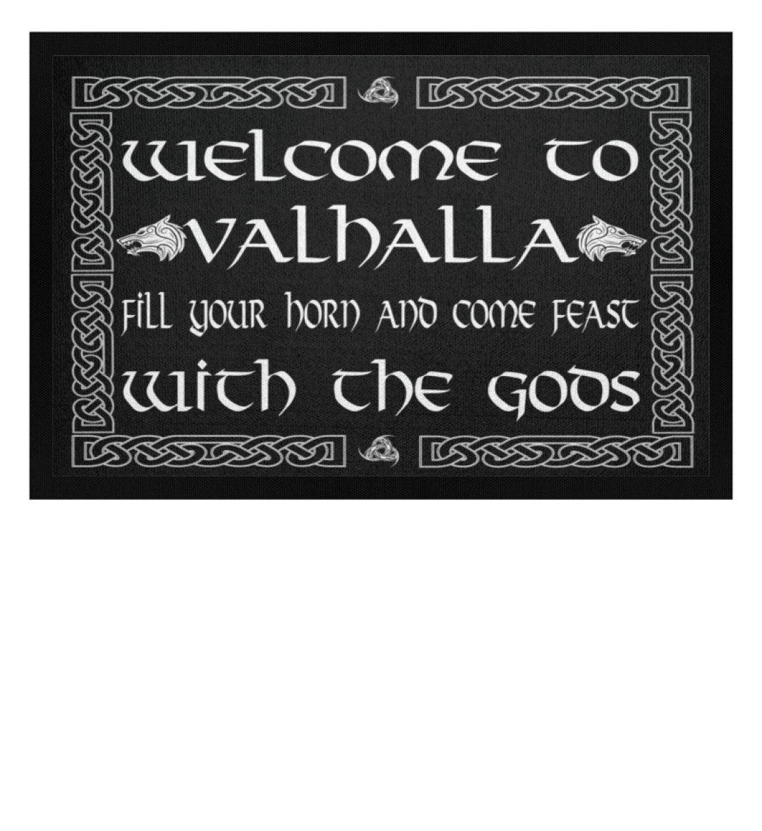 Willkommen in Valhalla - Wikinger Fußmatte für dein Zuhause - Fußmatte mit Gummirand - Nordic Viking Wear