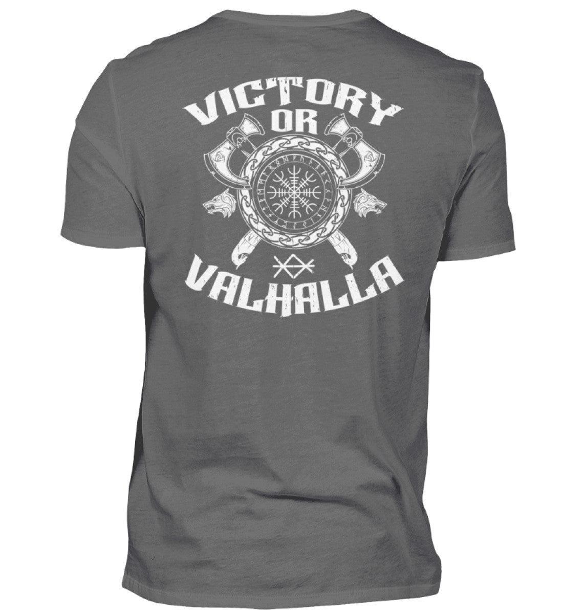 Wikinger Helm Of Awe BackprintPremiumshirt "Sieg oder Valhalla" – Kriegergeist in jedem Faden - Nordic Viking Wear