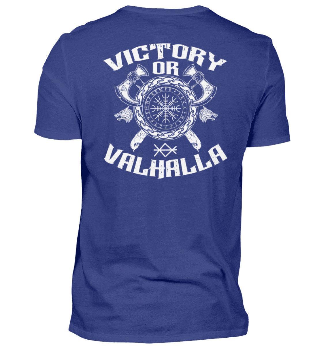 Wikinger Helm Of Awe BackprintPremiumshirt "Sieg oder Valhalla" – Kriegergeist in jedem Faden - Nordic Viking Wear