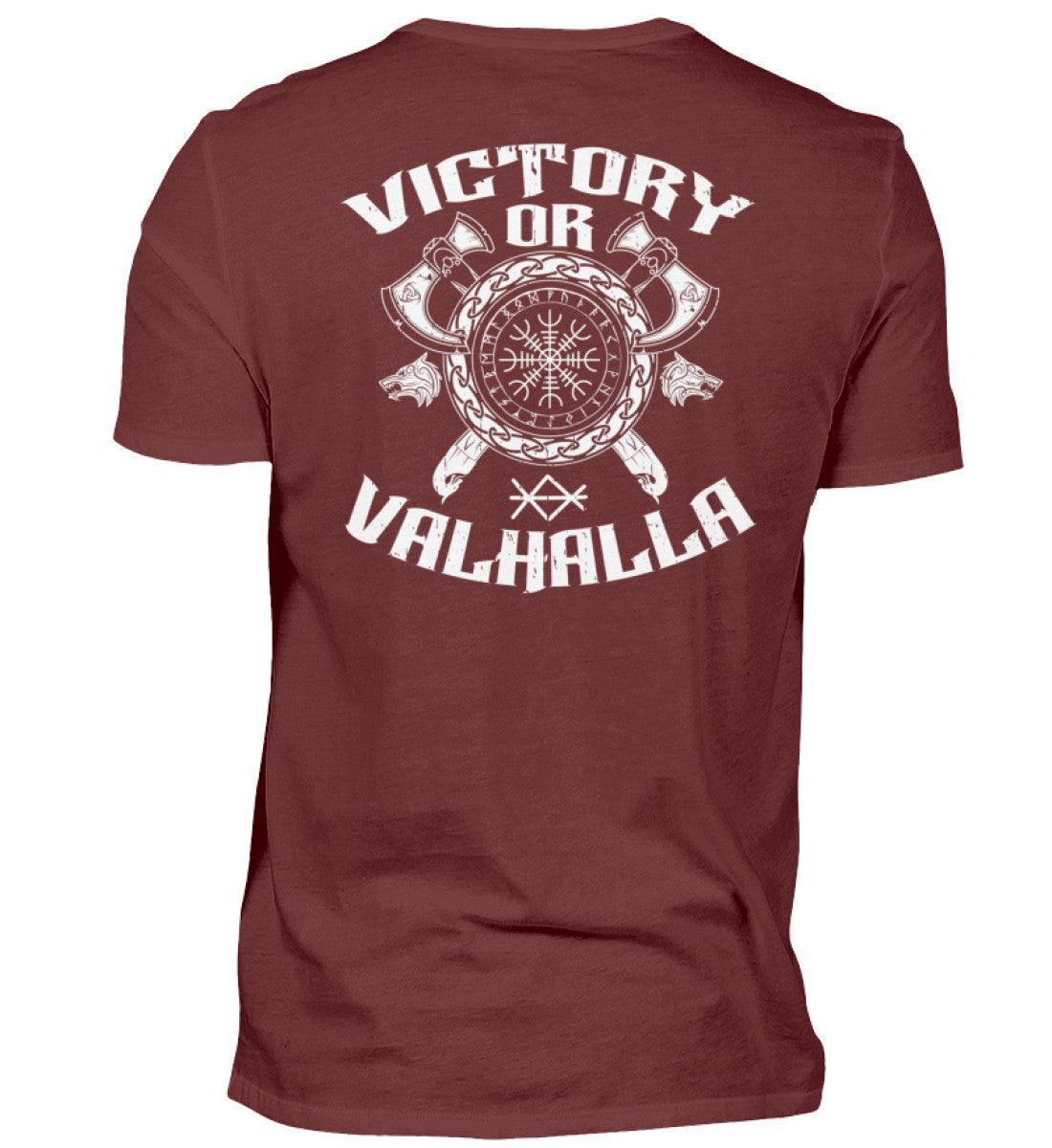 Wikinger Helm Of Awe BackprintPremiumshirt "Sieg oder Valhalla" – Kriegergeist in jedem Faden - Nordic Viking Wear