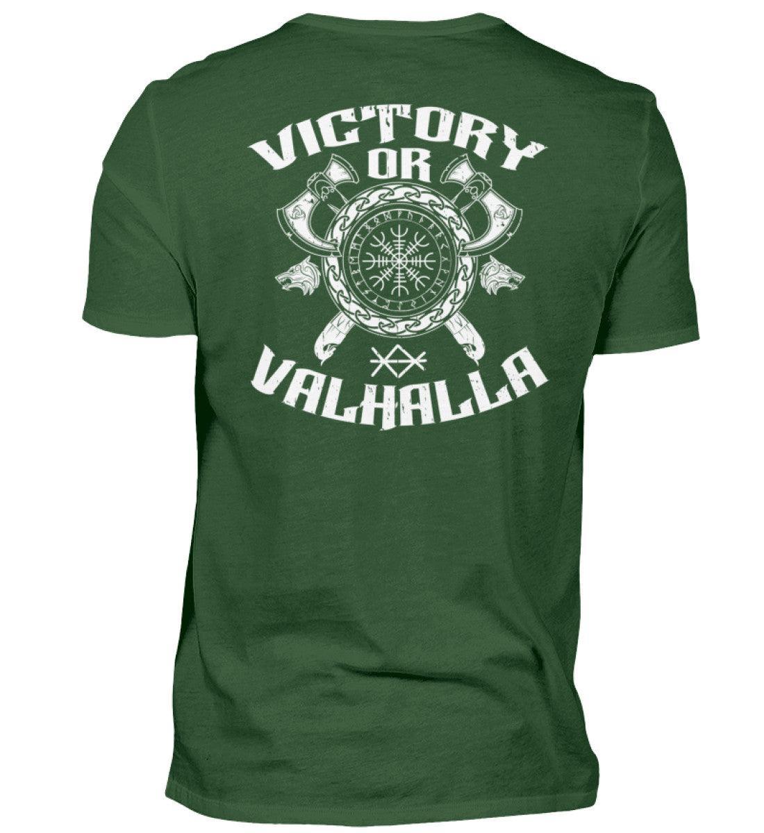 Wikinger Helm Of Awe BackprintPremiumshirt "Sieg oder Valhalla" – Kriegergeist in jedem Faden - Nordic Viking Wear