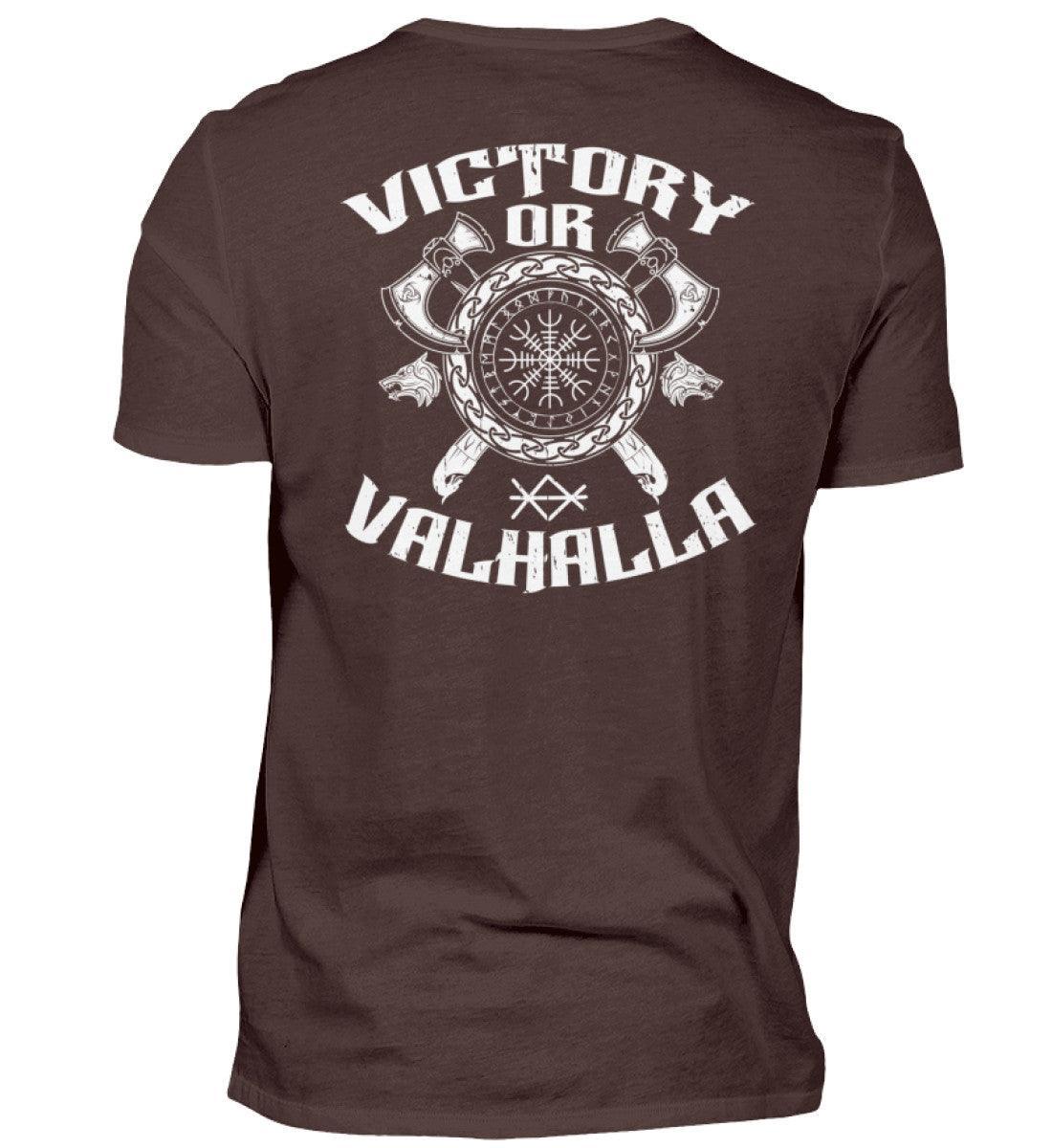 Wikinger Helm Of Awe BackprintPremiumshirt "Sieg oder Valhalla" – Kriegergeist in jedem Faden - Nordic Viking Wear