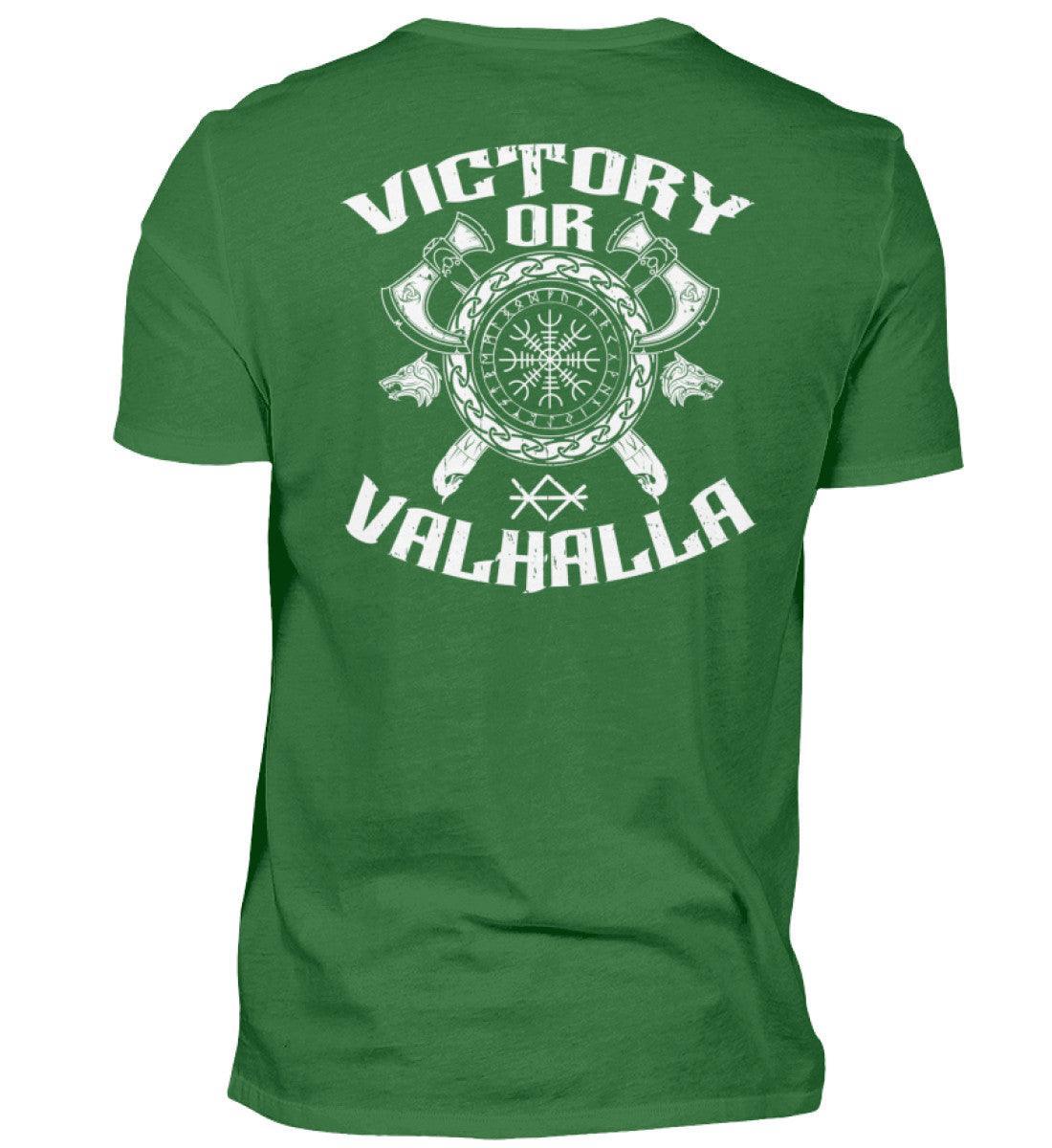 Wikinger Helm Of Awe BackprintPremiumshirt "Sieg oder Valhalla" – Kriegergeist in jedem Faden - Nordic Viking Wear