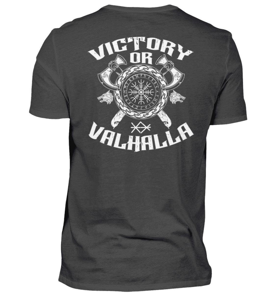 Wikinger Helm Of Awe BackprintPremiumshirt "Sieg oder Valhalla" – Kriegergeist in jedem Faden - Nordic Viking Wear