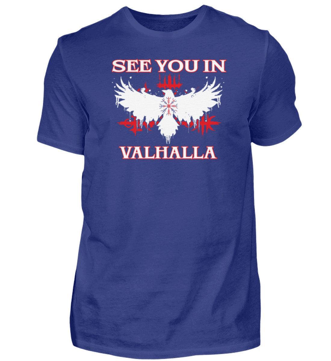 Wikinger Premium T-Shirt "See You in Valhalla" – Mystischer Rabe trifft Helm Of Awe! - Nordic Viking Wear