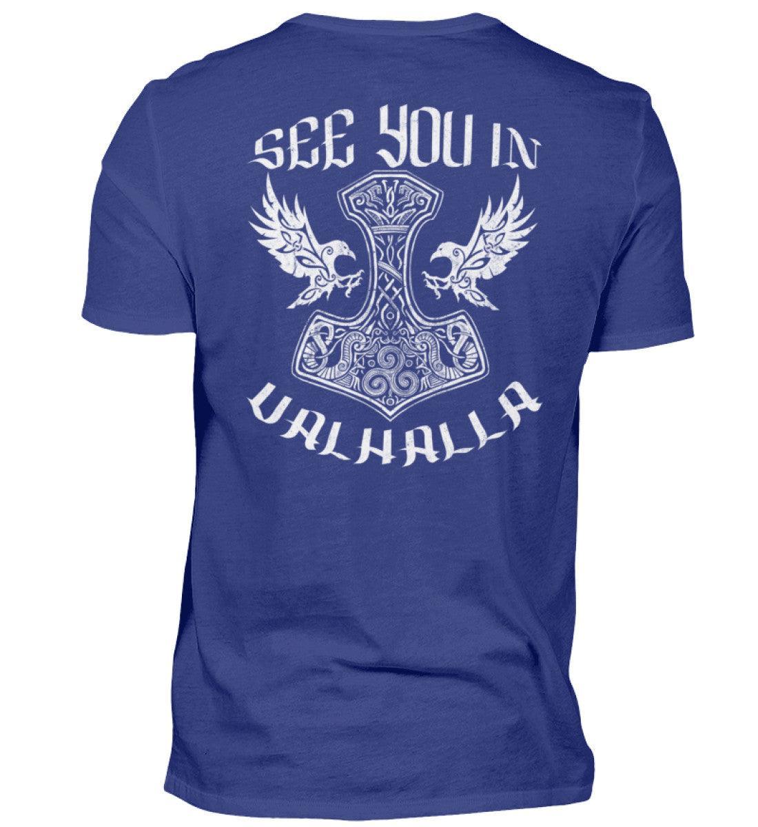 See You In Valhalla" Wikinger Premium Backprint Shirt – Ehrenvolles Krieger-Design - Nordic Viking Wear
