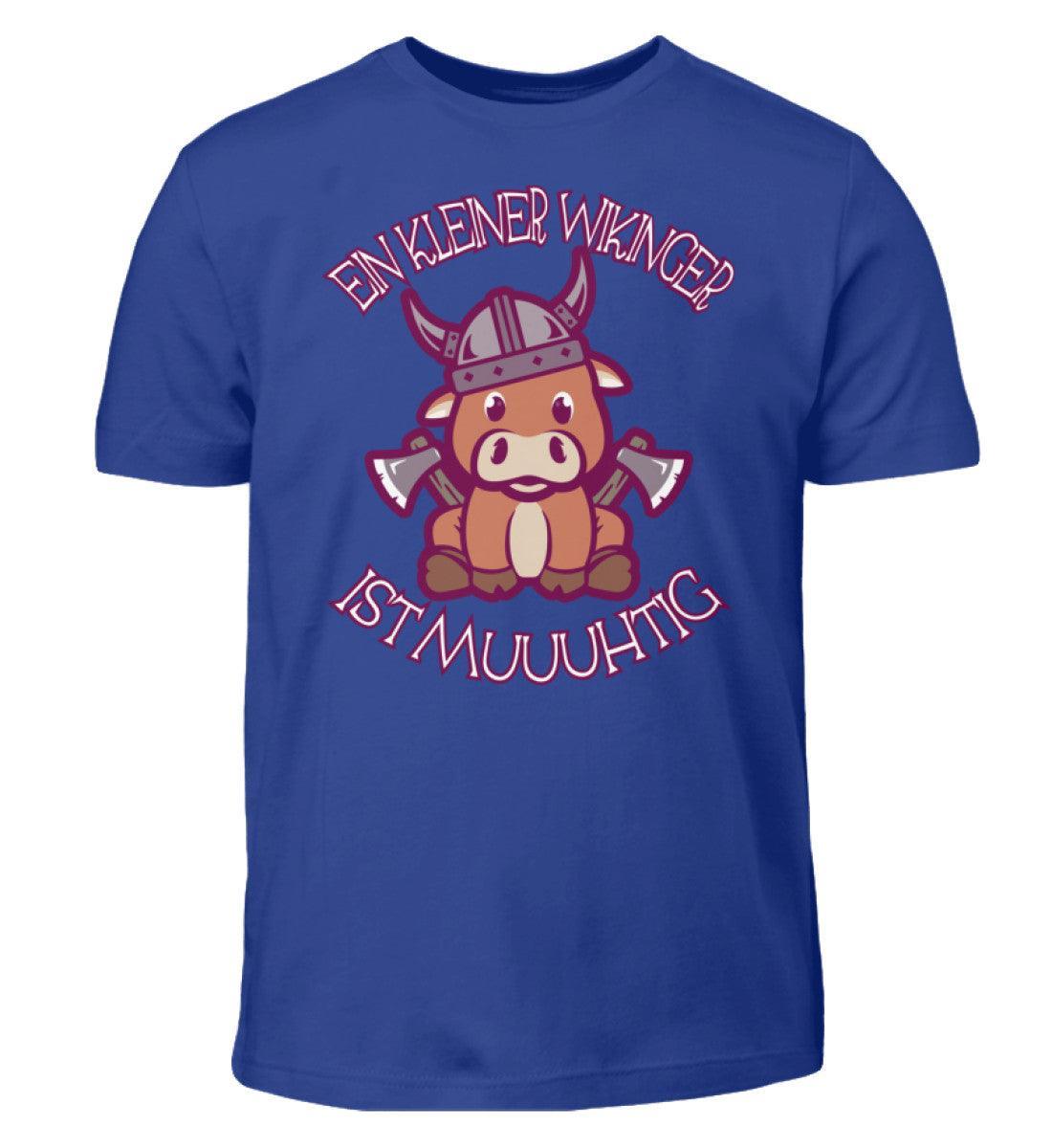Lustiges Wikingerkuh Kinder-Shirt – 'Ein kleiner Wikinger ist muuuhhtig - Nordic Viking Wear
