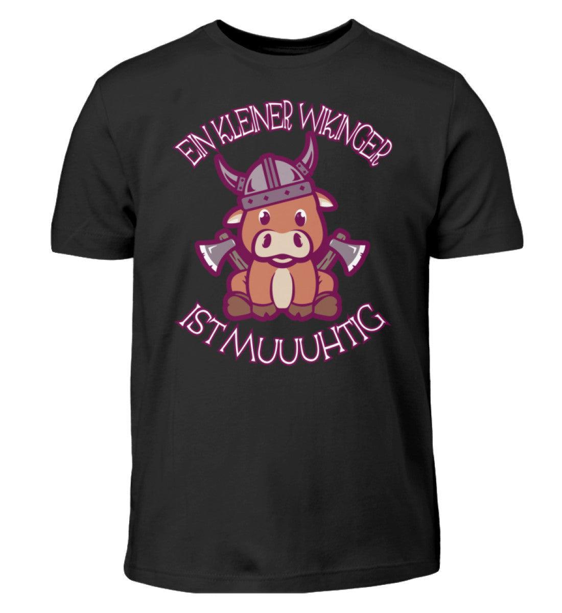 Lustiges Wikingerkuh Kinder-Shirt – 'Ein kleiner Wikinger ist muuuhhtig - Nordic Viking Wear