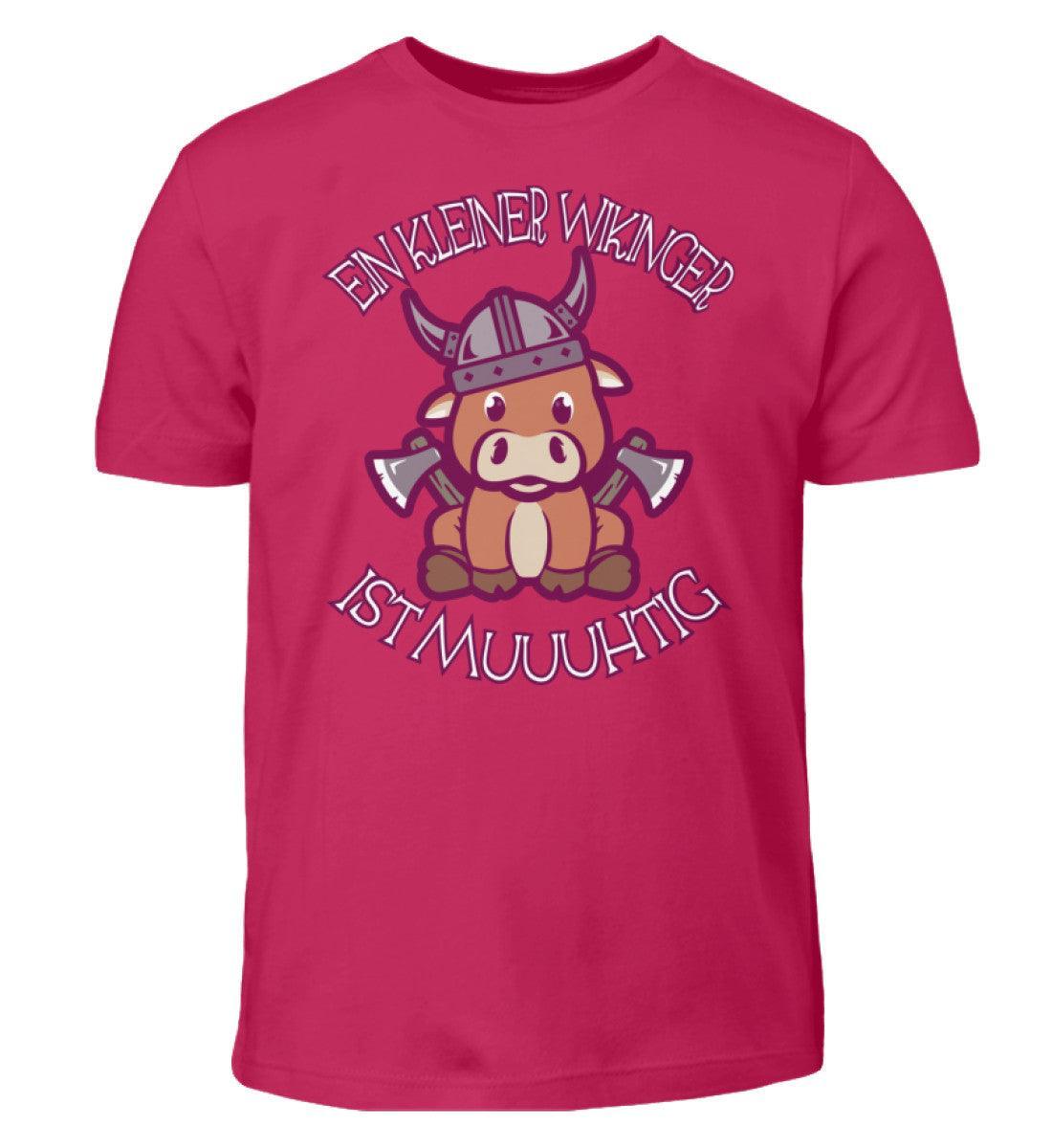 Lustiges Wikingerkuh Kinder-Shirt – 'Ein kleiner Wikinger ist muuuhhtig - Nordic Viking Wear