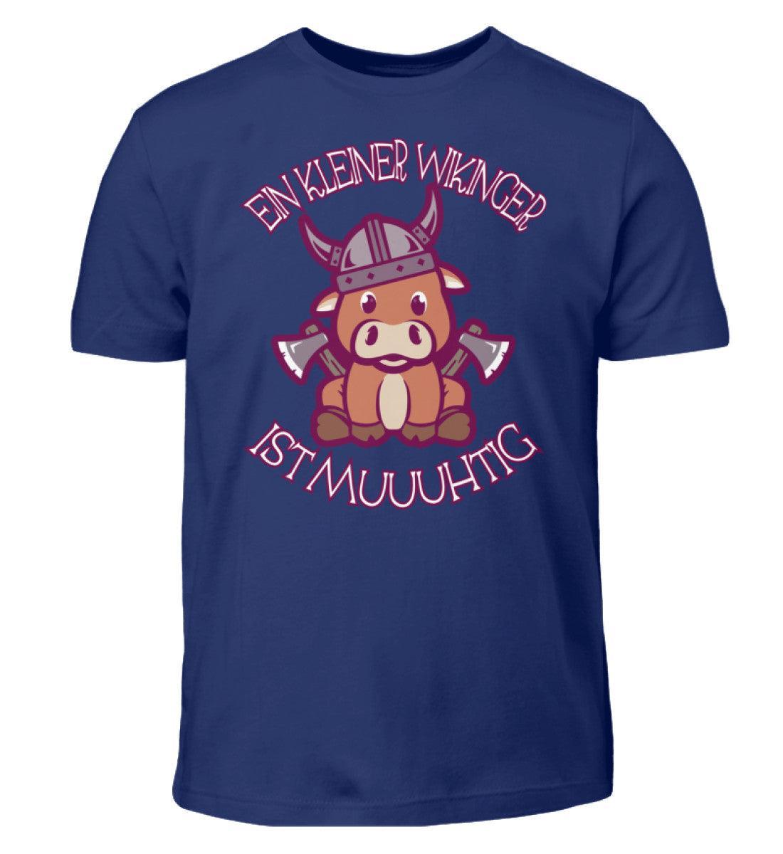 Lustiges Wikingerkuh Kinder-Shirt – 'Ein kleiner Wikinger ist muuuhhtig - Nordic Viking Wear