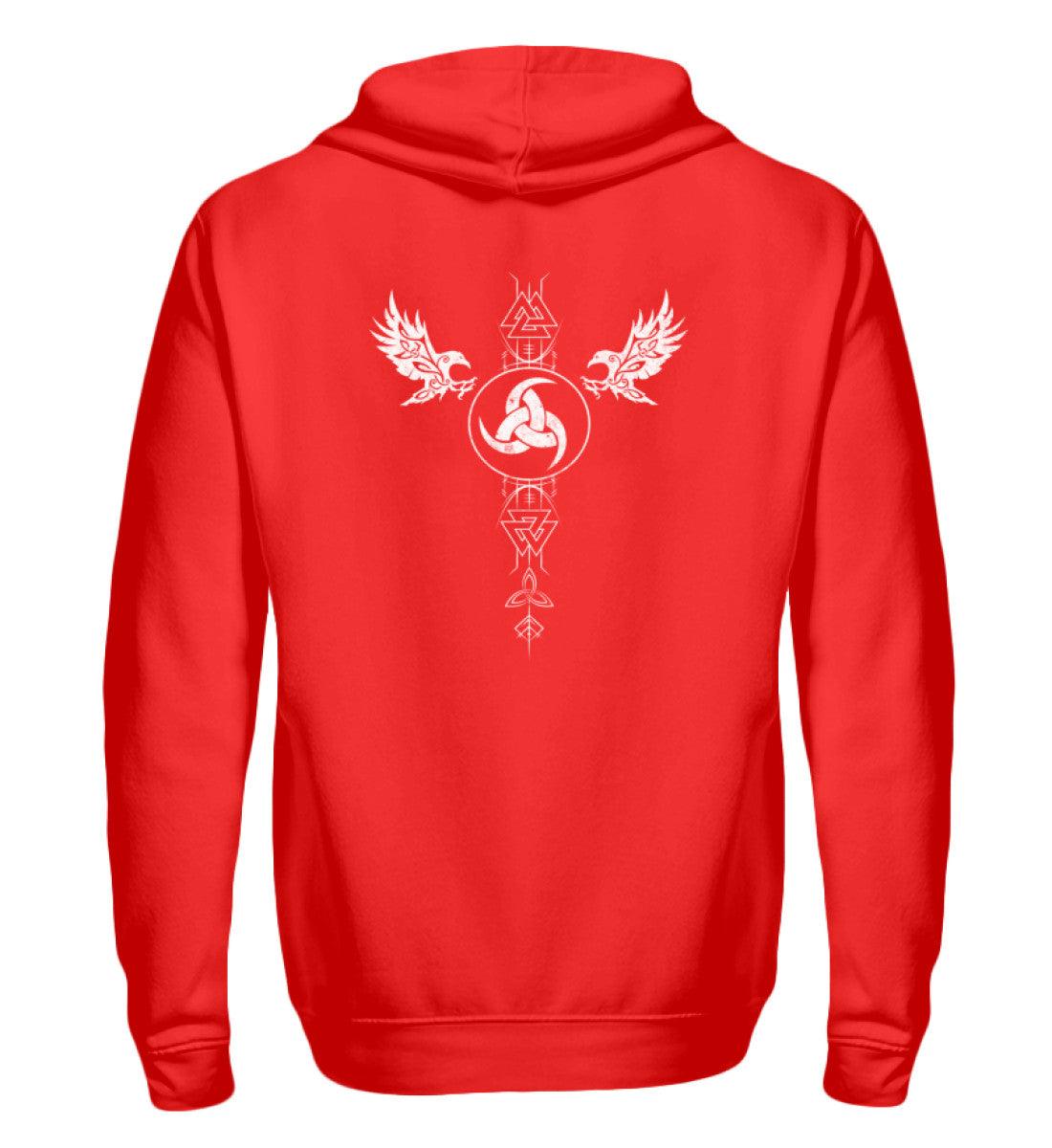 ⚔ Valknut & Odins Horn Zipp-Hoodie – Nordische Stärke & Schutz ⚔ - Nordic Viking Wear
