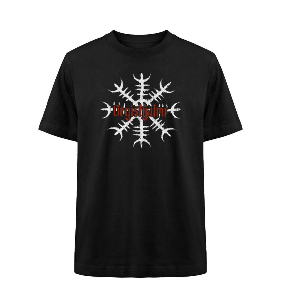Wikinger Heavy Oversized T-Shirt 'Ögishjalmur' – Helm of Awe Design für Mut und Schutz - Nordic Viking Wear