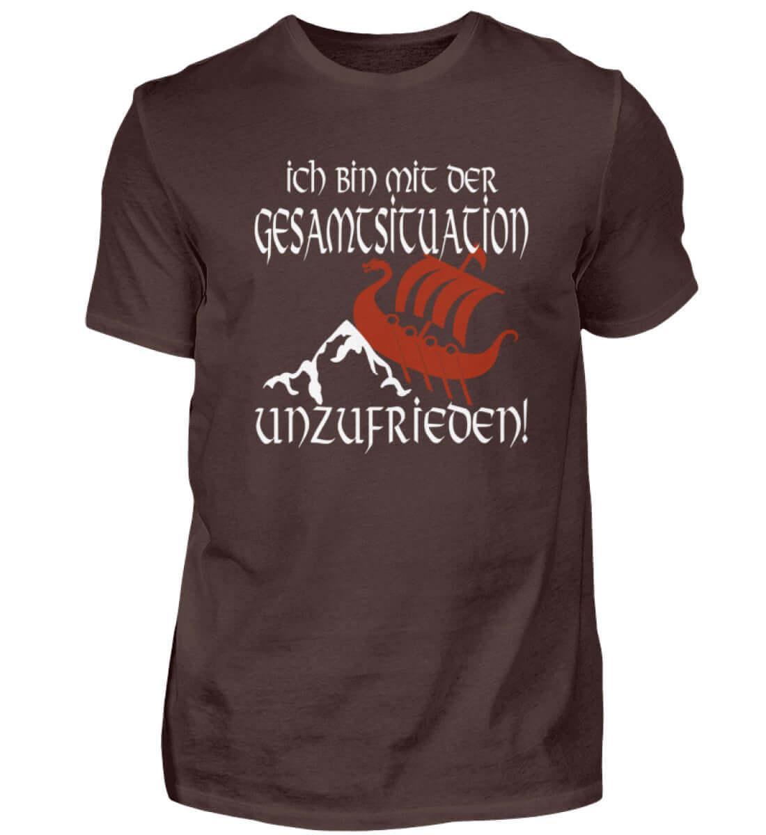 Lustiges Wikinger Premiumshirt 'Unzufrieden' – Humorvoll auf Kollisionskurs - Nordic Viking Wear