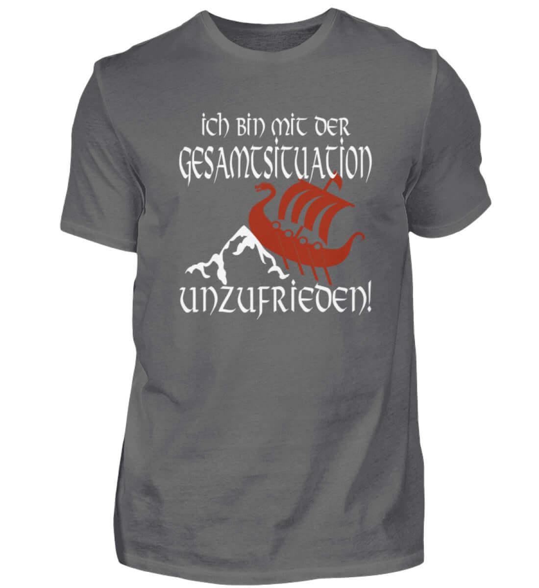 Lustiges Wikinger Premiumshirt 'Unzufrieden' – Humorvoll auf Kollisionskurs - Nordic Viking Wear