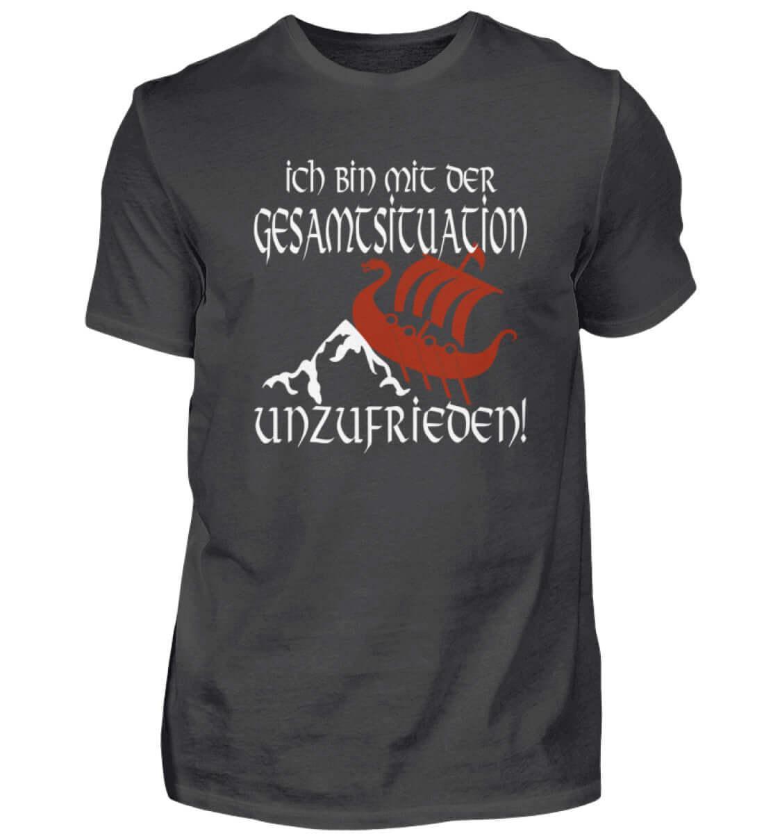 Lustiges Wikinger Premiumshirt 'Unzufrieden' – Humorvoll auf Kollisionskurs - Nordic Viking Wear