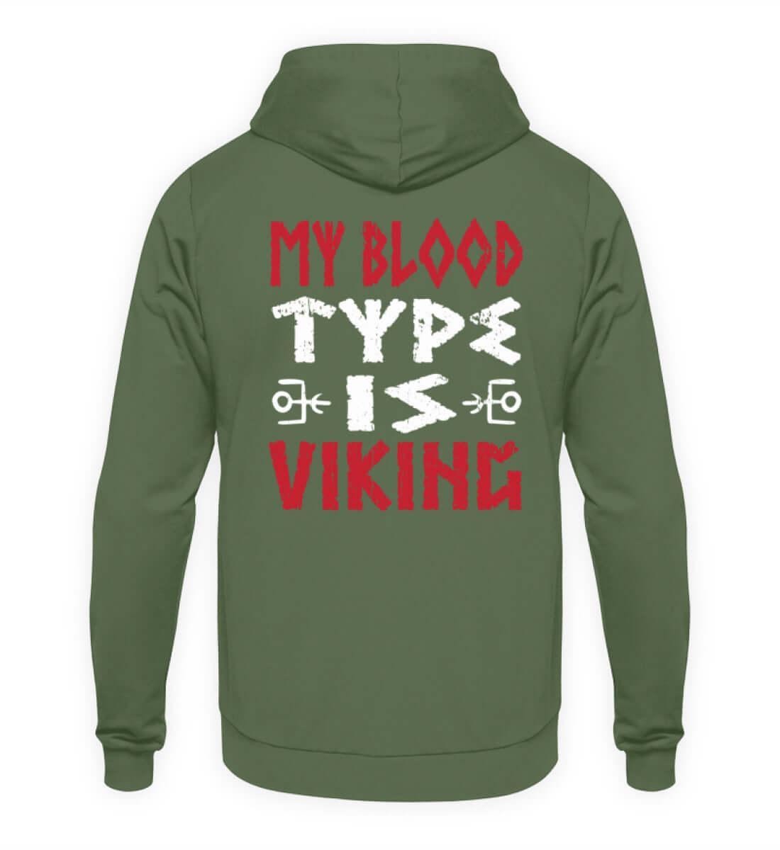 "My Blood Type Is Viking" Backprint Hoodie – Stolze Nordische Abstammung Bekleidung - Nordic Viking Wear
