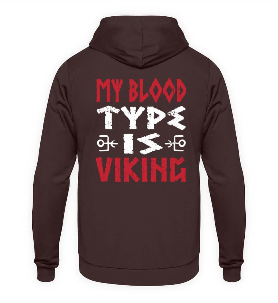 "My Blood Type Is Viking" Backprint Hoodie – Stolze Nordische Abstammung Bekleidung - Nordic Viking Wear