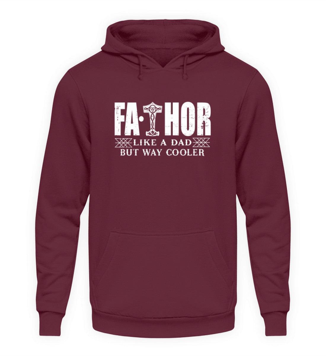 Vatertags Wikinger "Fathor" Hoodie – Mit Thors Hammer – "Like A Dad But Way Cooler" - Nordic Viking Wear