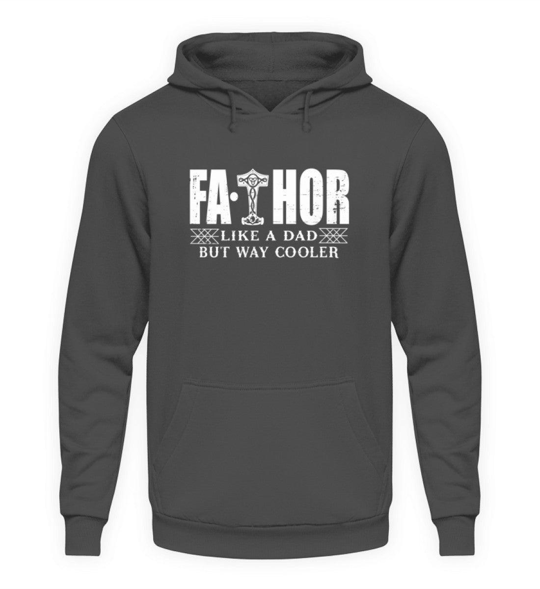 Vatertags Wikinger "Fathor" Hoodie – Mit Thors Hammer – "Like A Dad But Way Cooler" - Nordic Viking Wear