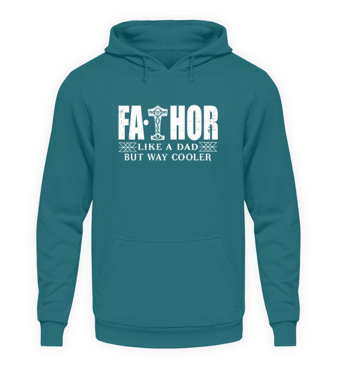 Vatertags Wikinger "Fathor" Hoodie – Mit Thors Hammer – "Like A Dad But Way Cooler" - Nordic Viking Wear