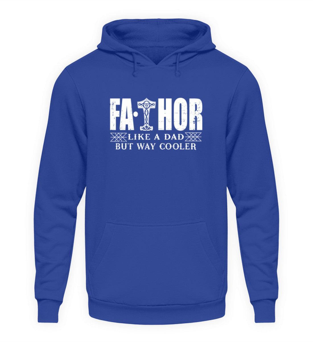 Vatertags Wikinger "Fathor" Hoodie – Mit Thors Hammer – "Like A Dad But Way Cooler" - Nordic Viking Wear
