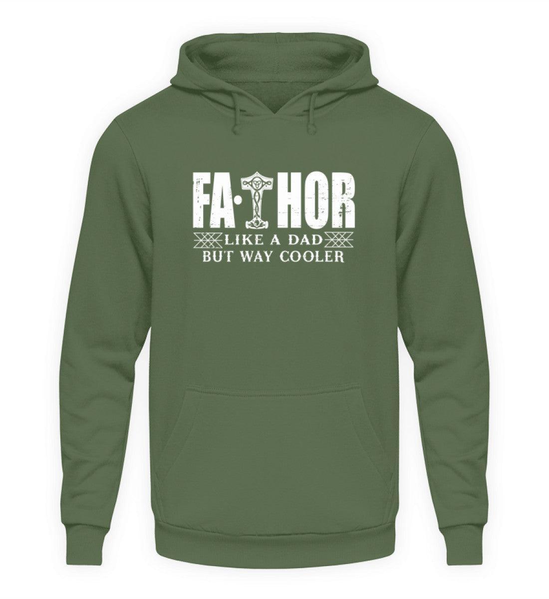 Vatertags Wikinger "Fathor" Hoodie – Mit Thors Hammer – "Like A Dad But Way Cooler" - Nordic Viking Wear