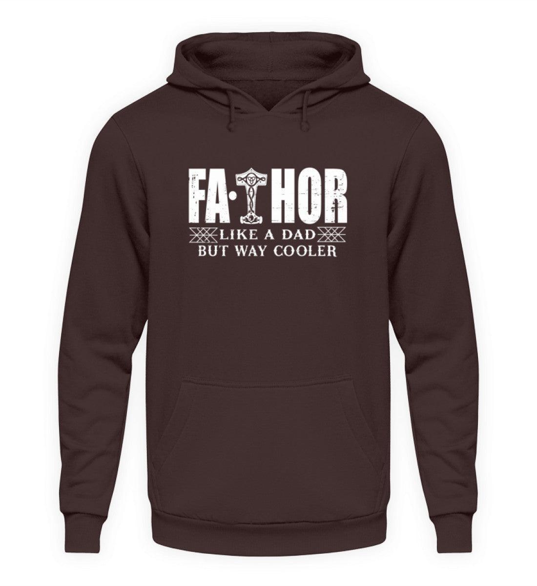 Vatertags Wikinger "Fathor" Hoodie – Mit Thors Hammer – "Like A Dad But Way Cooler" - Nordic Viking Wear