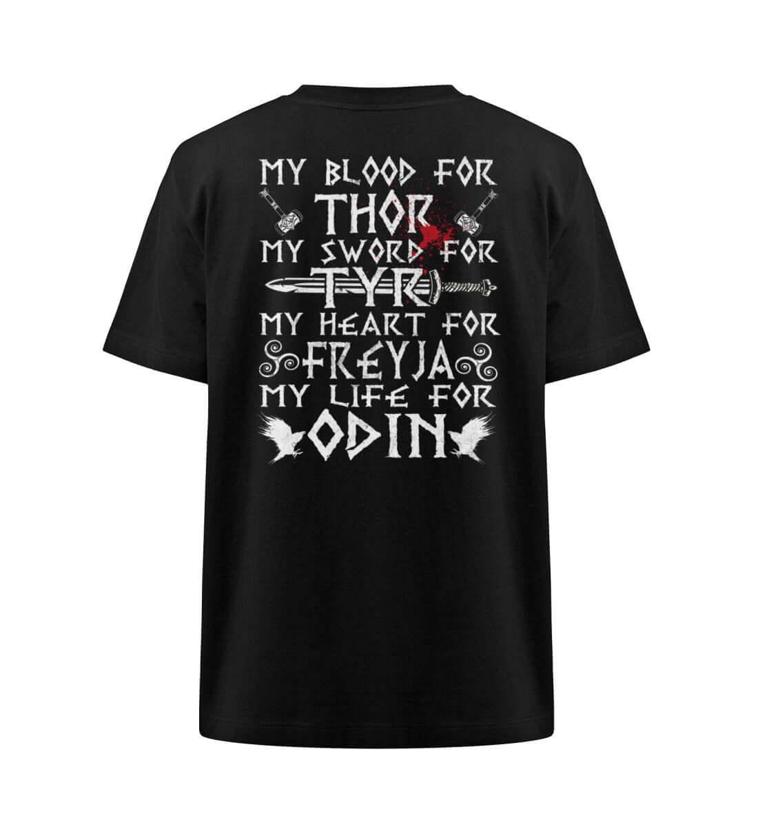 Vikings Devotion" Oversized Shirt – Ehre die Götter Thor, Tyr, Freyja, Odin - Nordic Viking Wear