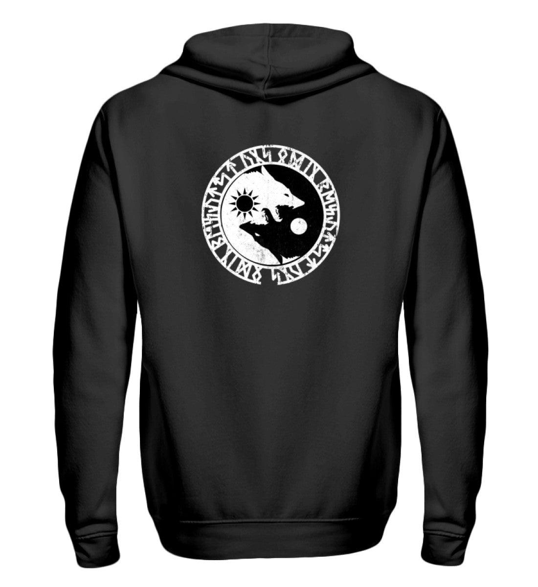 🌑 Fenrir & Sköll – Nordischer Zipp-Hoodie für echte Wikinger-Fans 🌑 - Nordic Viking Wear
