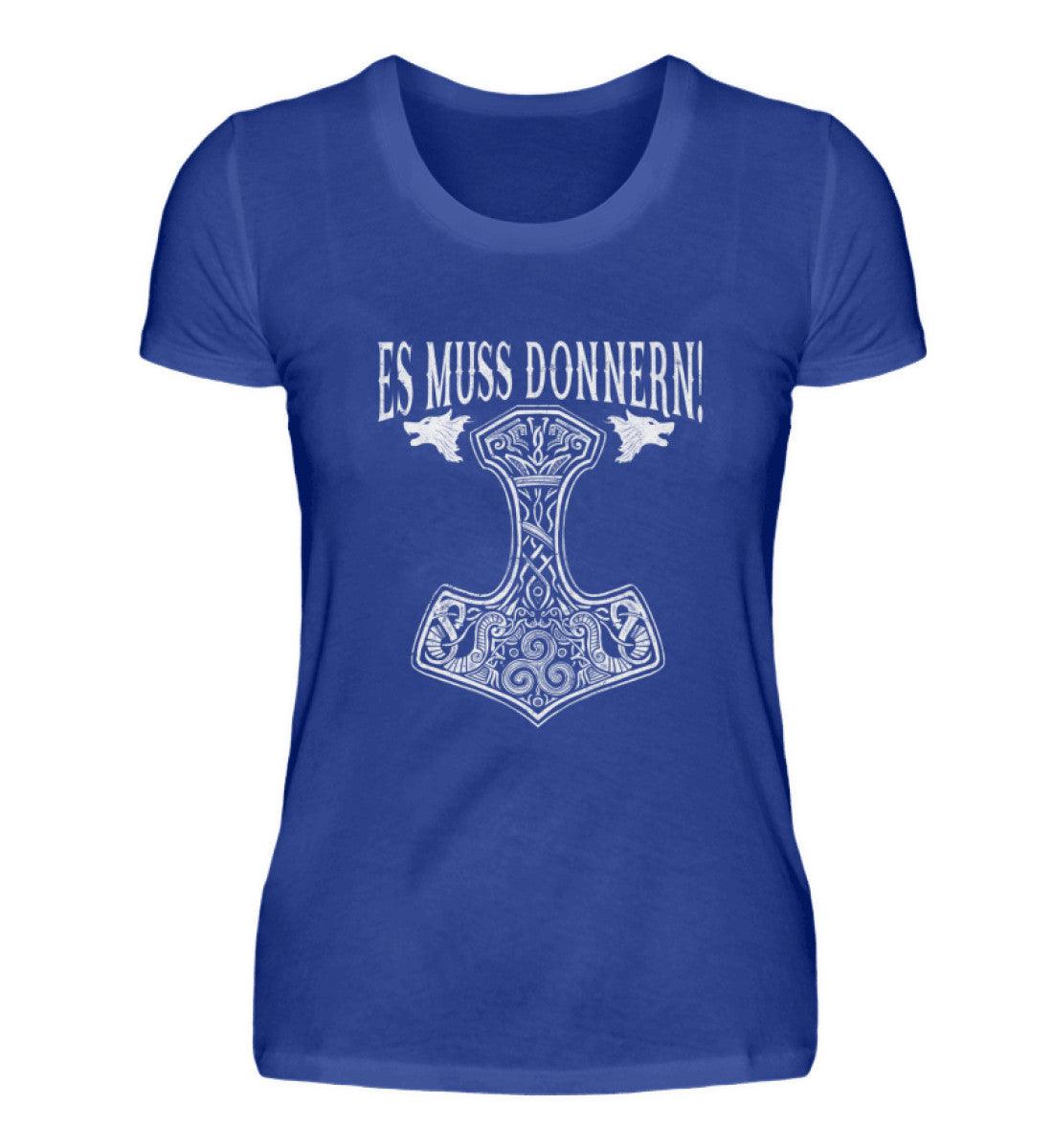 Schildmaiden Premiumshirt "Es muss donnern!" – Thor's Hammer Mjölnir Design - Nordic Viking Wear
