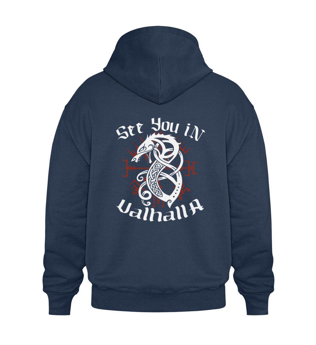 Wikinger Heavy Vintage Hoodie "Fenrir’s Oath" – "See You in Valhalla" - Nordic Viking Wear