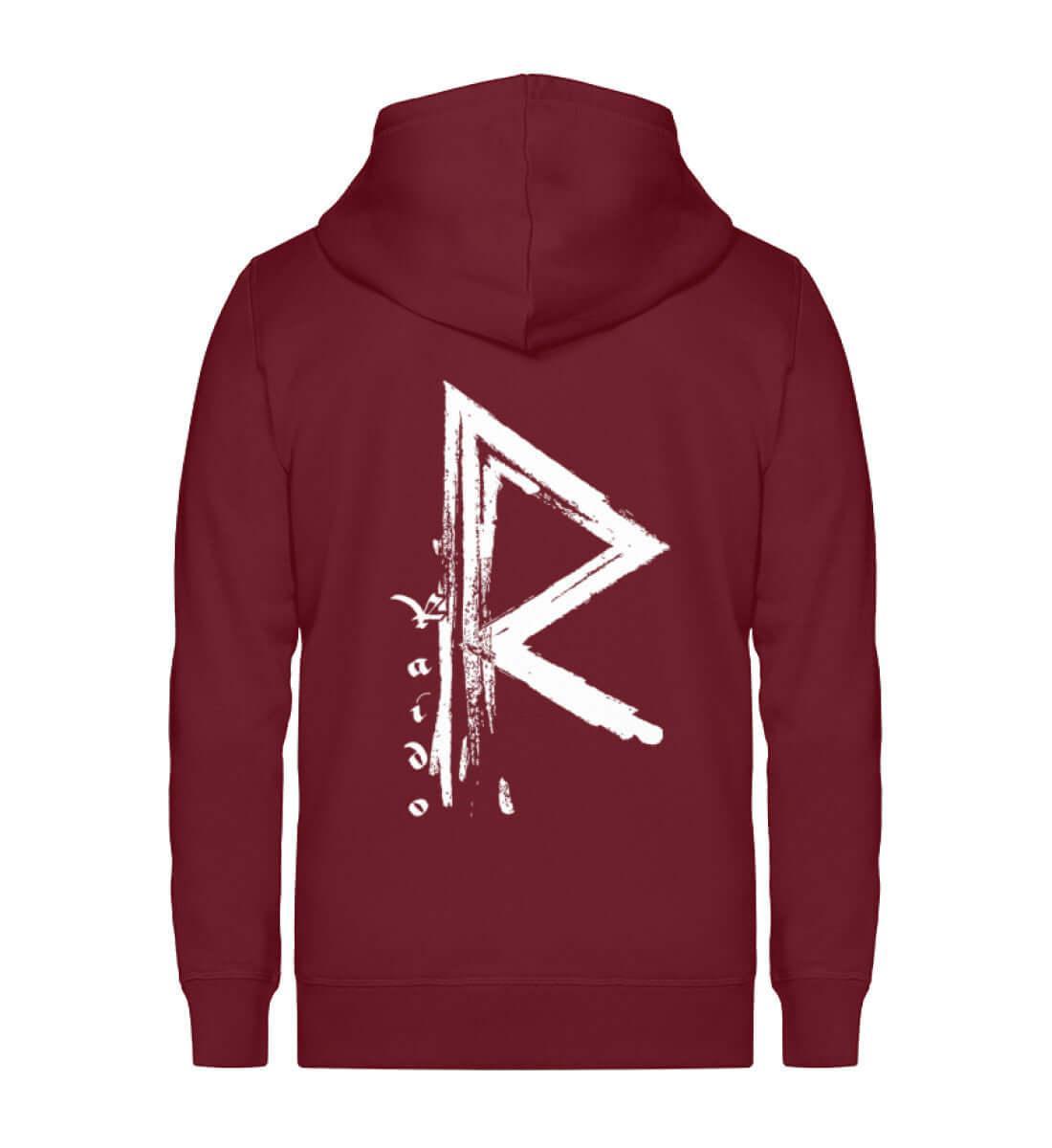 "Raido Rune" Wikinger-Schildmaiden Organic Zipper – Der Weg des Reisenden - Nordic Viking Wear