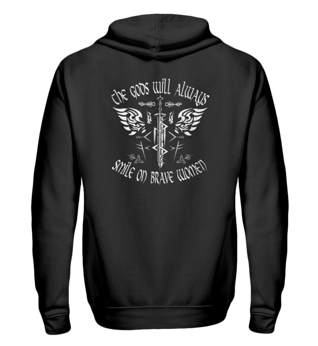 ⚔️ Die Götter Lächeln auf Tapfere Frauen – Wikinger-Zipp-Hoodie ⚔️ - Nordic Viking Wear
