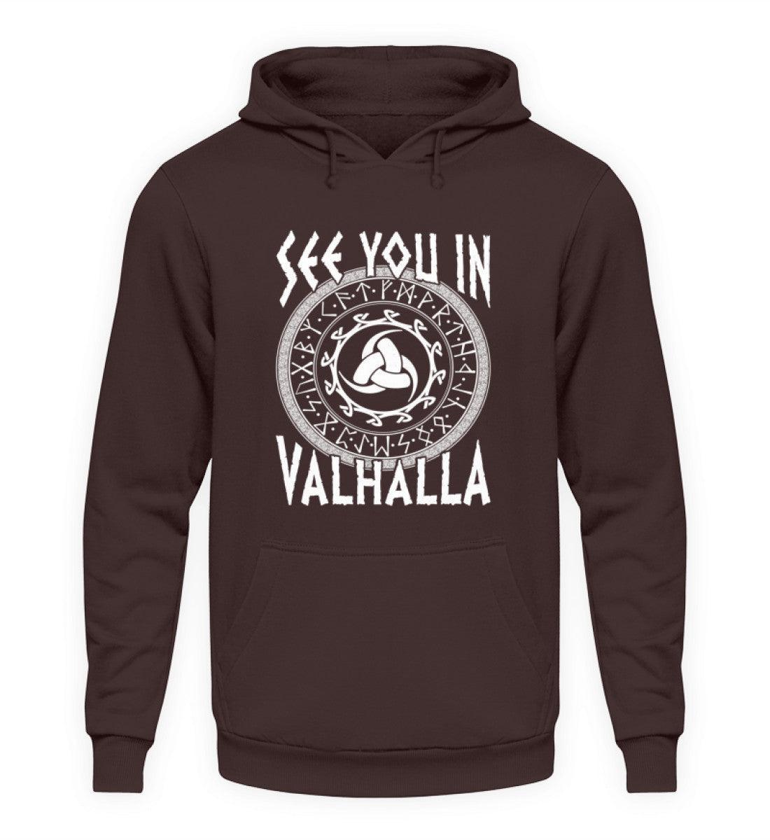 Wikinger Hoodie mit Odins Gjallarhorn & Runenkreis - "See You In Valhalla" - Nordic Viking Wear