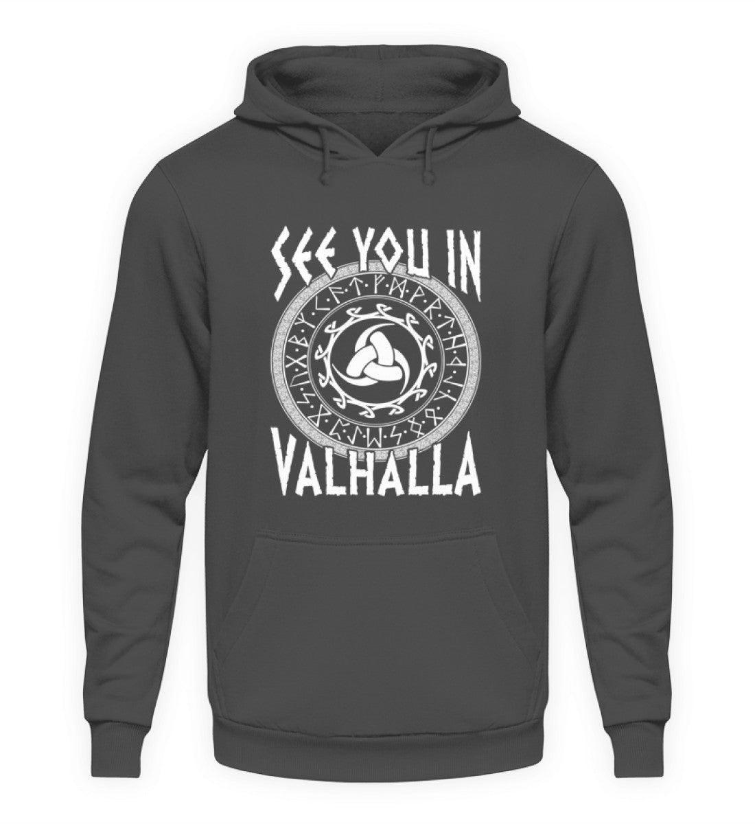 Wikinger Hoodie mit Odins Gjallarhorn & Runenkreis - "See You In Valhalla" - Nordic Viking Wear
