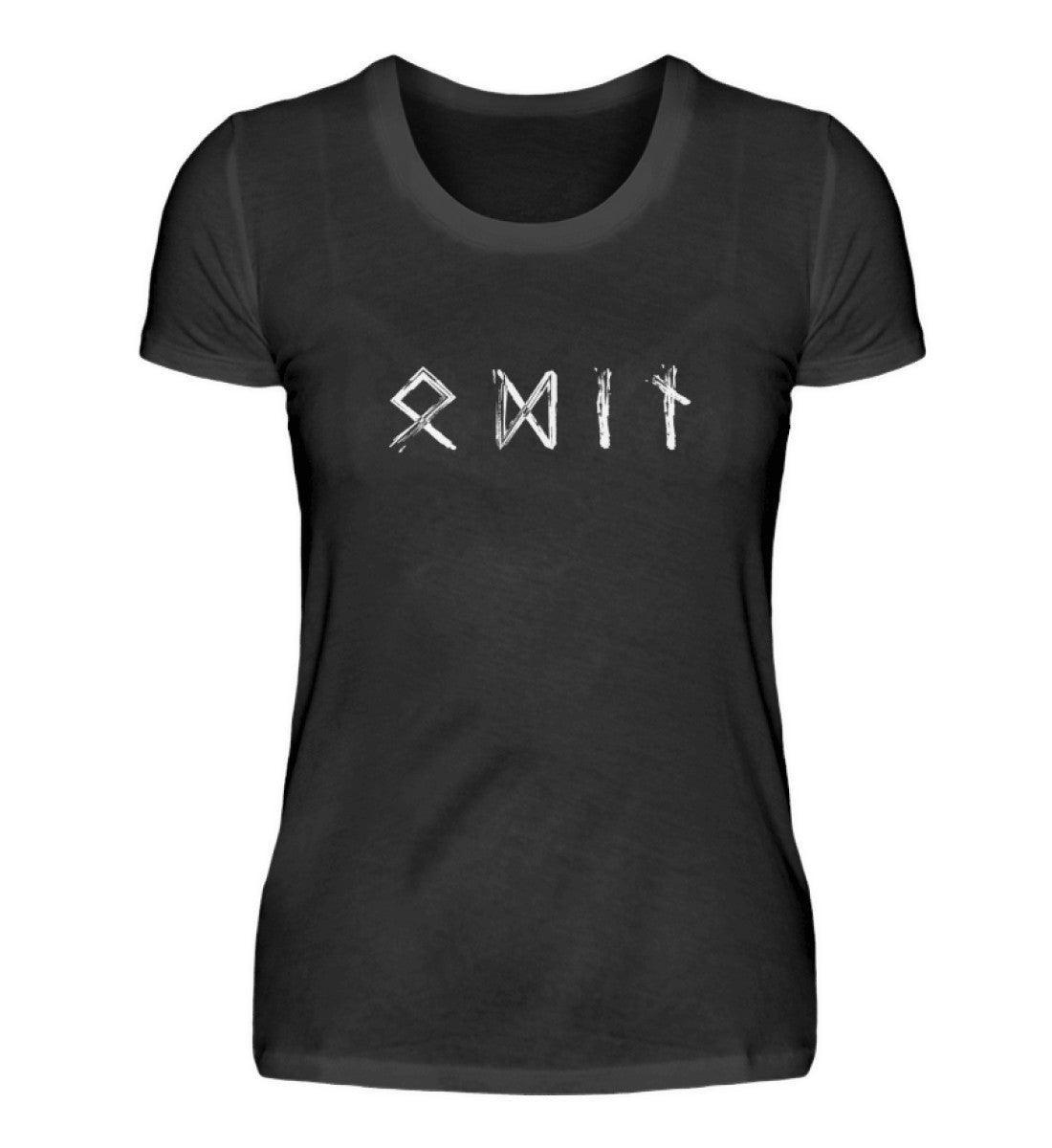 Odin Runenschrift Schildmaiden Premiumshirt - Wikinger Götter Tee - Nordisches Symbol Shirt - Nordic Viking Wear