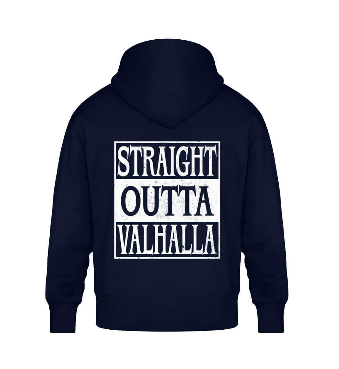 Wikinger "Straight Outta Valhalla" Oversized Hoodie - Backprint Pullover - Nordic Viking Wear