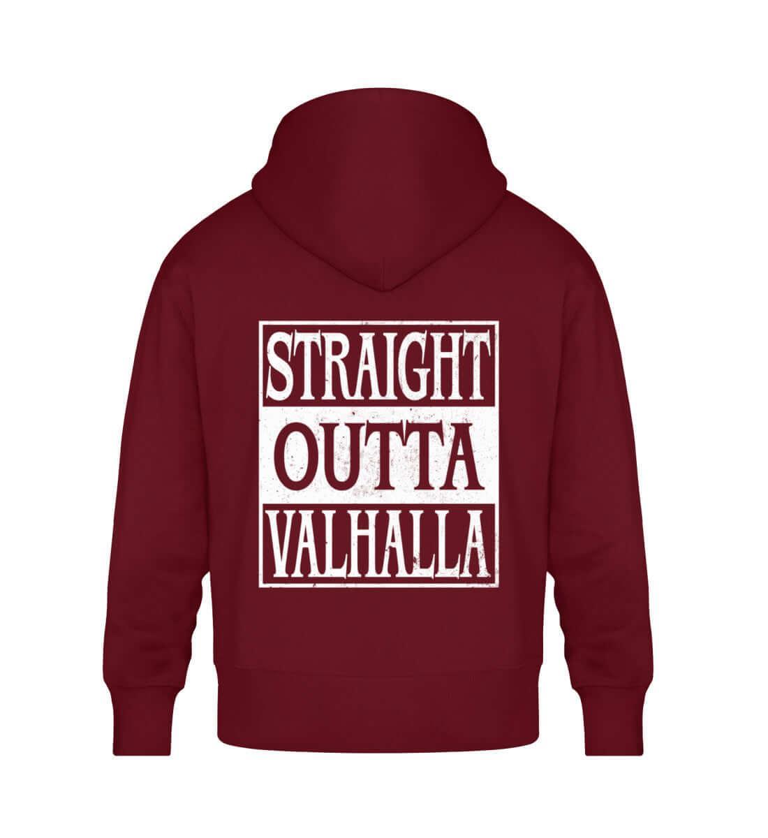 Wikinger "Straight Outta Valhalla" Oversized Hoodie - Backprint Pullover - Nordic Viking Wear
