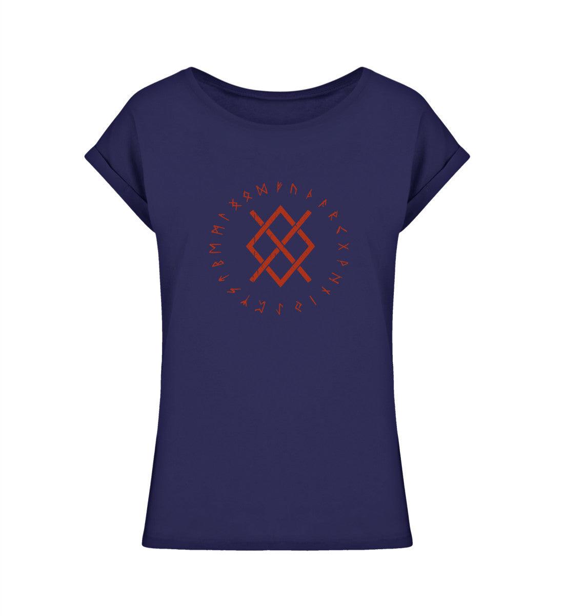 Schildmaiden Extendet Shirt – „Runenkreis mit Schutzsymbol“-Design - Nordic Viking Wear